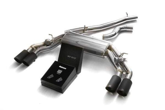 ARMYTRIX Stainless Steel Valvetronic Catback Exhaust System Quad Matte Black Tips Audi TTS Quattro MK3 8S 2.0 TFSI 15+