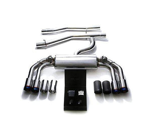ARMYTRIX Stainless Steel Valvetronic Catback Exhaust System Quad Blue Coated Tips Audi S3 8V Sportback 13-18
