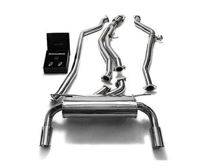 ARMYTRIX Stainless Steel Valvetronic Catback Exhaust System Dual Chrome Silver Tips BMW M135i | M235i F2x 12-15