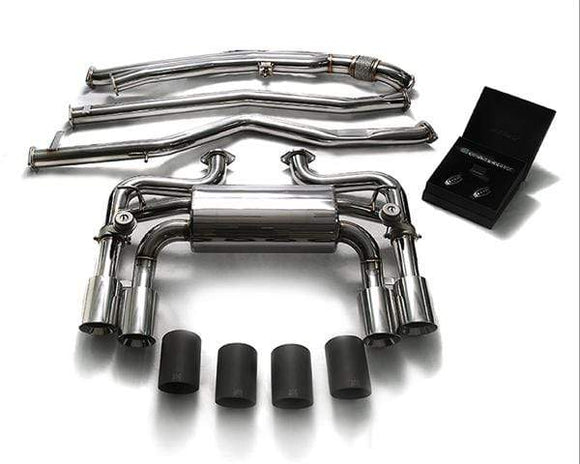 ARMYTRIX Stainless Steel Valvetronic Catback Exhaust System Quad Chrome Silver Tips BMW M2 F87 17+