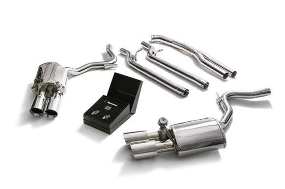 ARMYTRIX Stainless Steel Valvetronic Catback Exhaust System Quad Chrome Silver Tips Porsche 971 Panamera 17-18