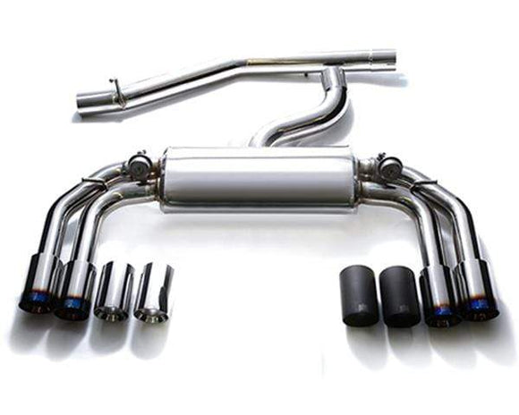 ARMYTRIX Stainless Steel Valvetronic Catback Exhaust System Quad Blue Coated Tips Volkswagen Golf R MK7 14-17