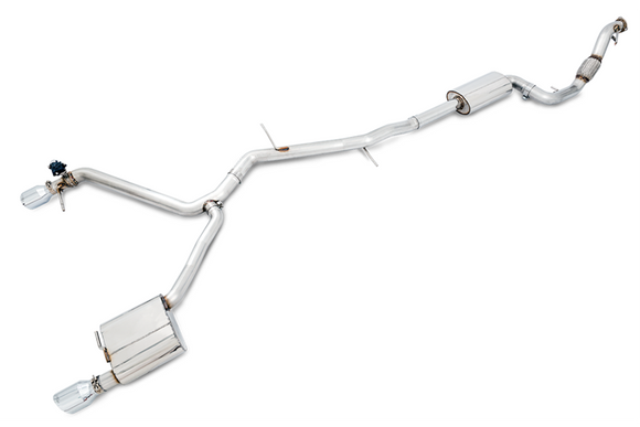 AWE SwitchPath Exhaust Dual Outlet w/ Downpipe & Chrome Tips - Audi B9 A5