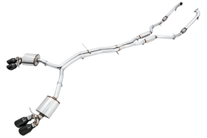 AWE Touring Edition Exhaust Non-Resonated w/ Silver Tips (90mm) - Audi B9 S5 Sportback